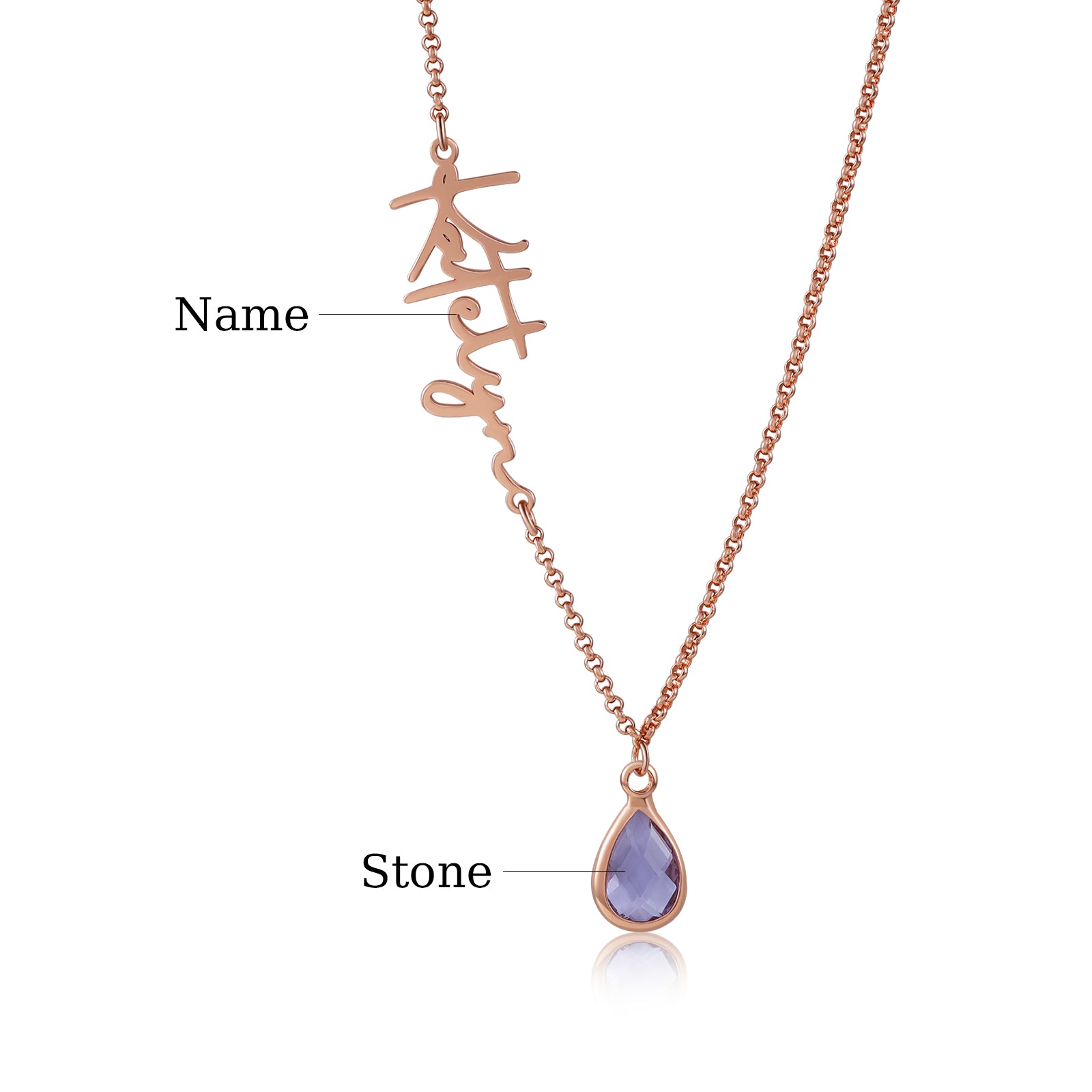 Custom Birthstone Drop Necklace