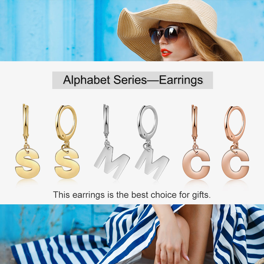 Custom Letter Earrings Alphabet Series—stylish earrings gift promotion