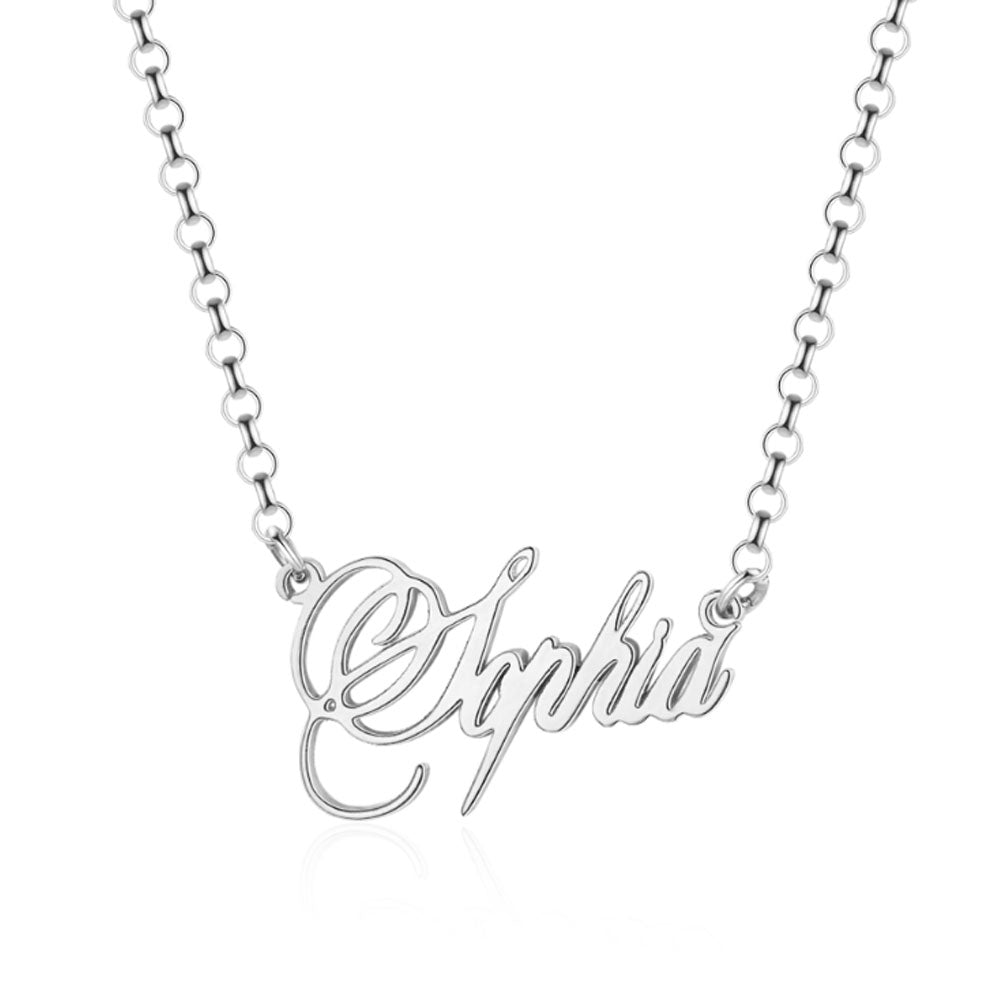 Standard Name Necklace with personalized pendant