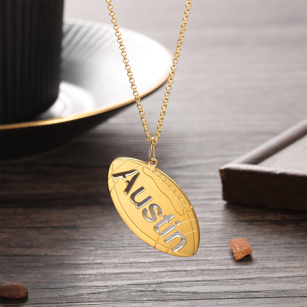 Personalized Football Name Necklace