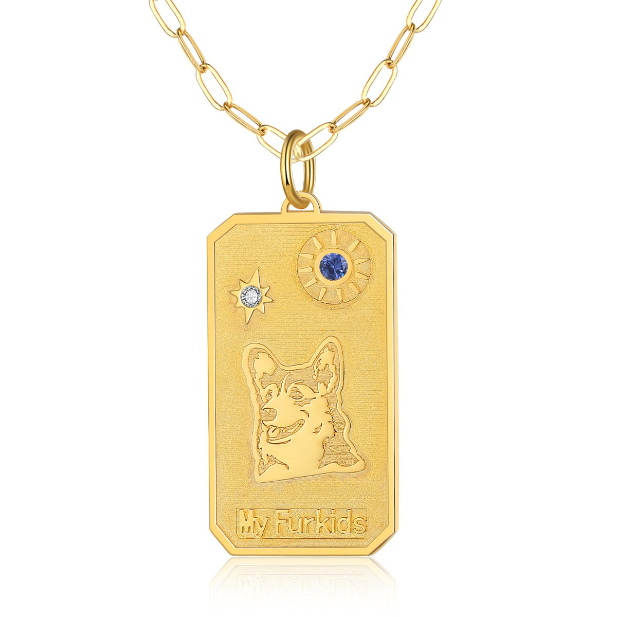 18K Gold Plated Rhodium Plated Animal Dog Pendant Necklace