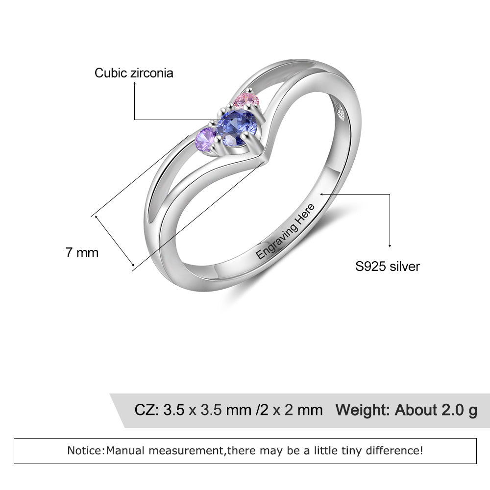 S925 Silver Birthstone Rings